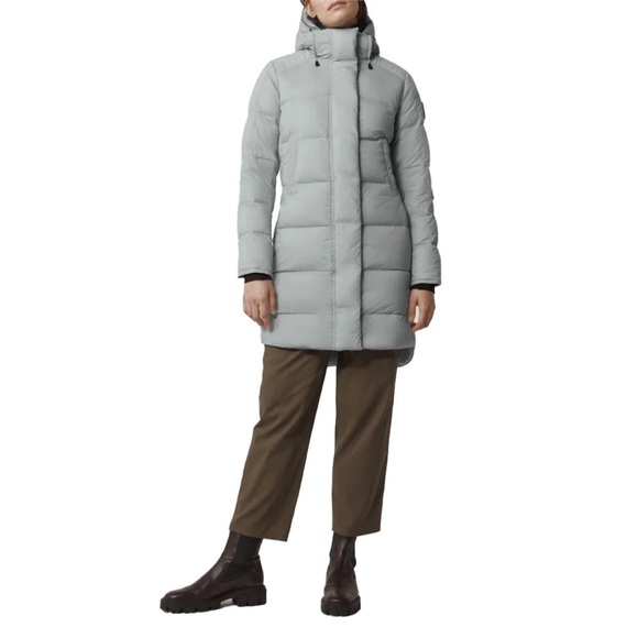 New! 🪿🇨🇦🏔️ CANADA GOOSE Alliston Hooded Down Parka in Moonstone Grey Small - Picture 4 of 7